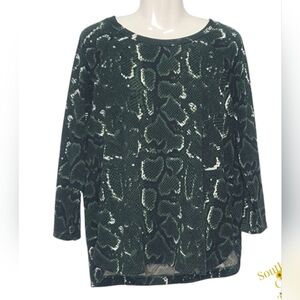 Green Snake Print Top